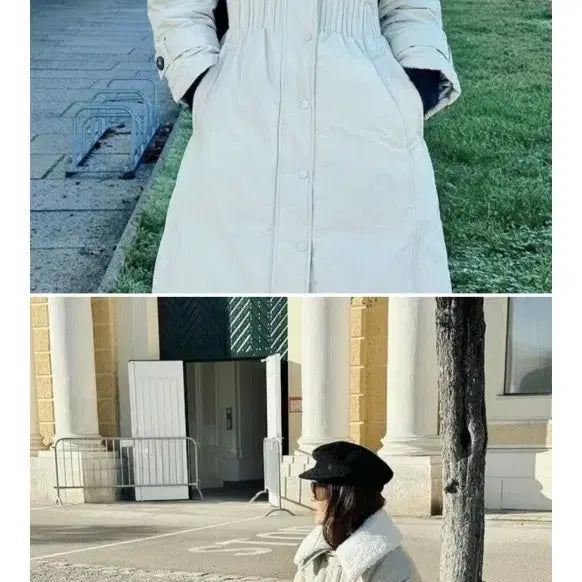 [BUNJANG] ONF Ki Eun-se Long Goose Down Coat (Size 55) / 온앤온 롱 구스다운 코트 55사이즈 기은세 밴딩 롱패딩
