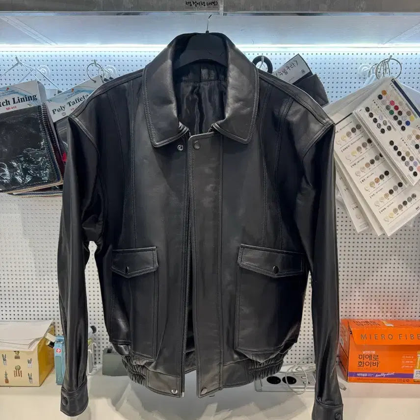 [BUNJANG] Prage Real Leather Jacket / 프라게 리얼 가죽자켓 미착장 제품