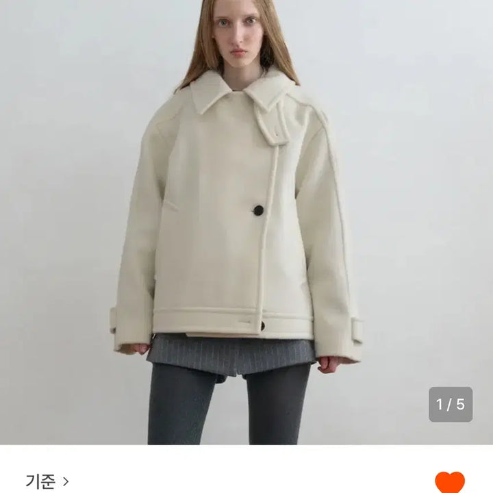 [BUNJANG] Kijun Wool High-Neck Half Coat Ivory S / [원가29만] 기준 울 하이넥 하프 코트 아이보리 S