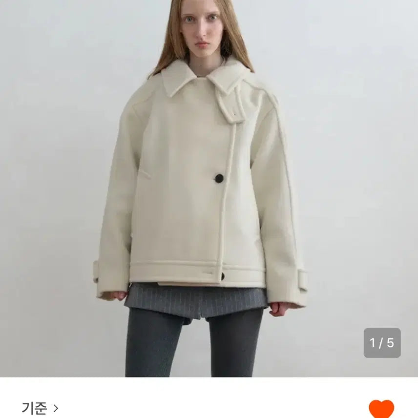 [BUNJANG] Kijun Wool High-Neck Half Coat Ivory S / [원가29만] 기준 울 하이넥 하프 코트 아이보리 S