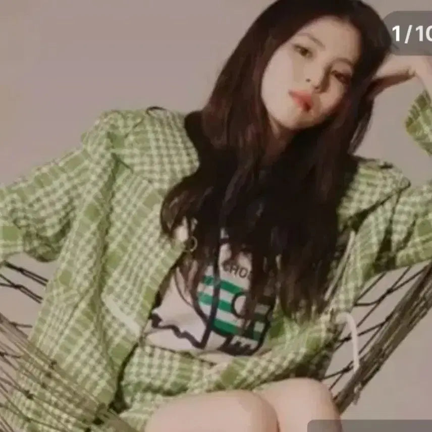 [SOLD OUT] 럭키슈에트 그린체크 트위트셋업/36