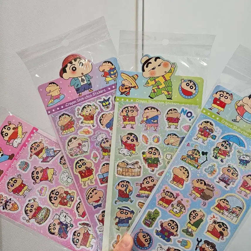 [BUNJANG] Crayon Shin-chan Sticker Bundle Set / 짱구 스티커 다꾸용 4장 일괄