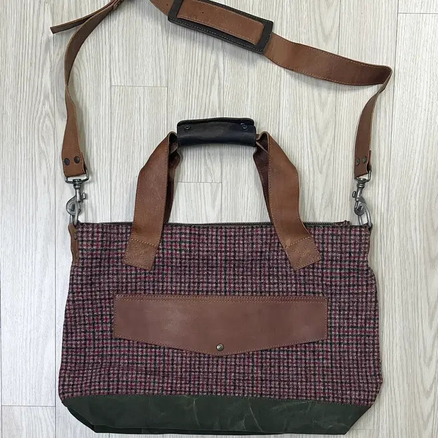 [BUNJANG] FELTED Wool &amp; Leather Cross Tote Bag / 이탈리아 FELTED 펠티드 울 &amp; 가죽 크로스 토트백