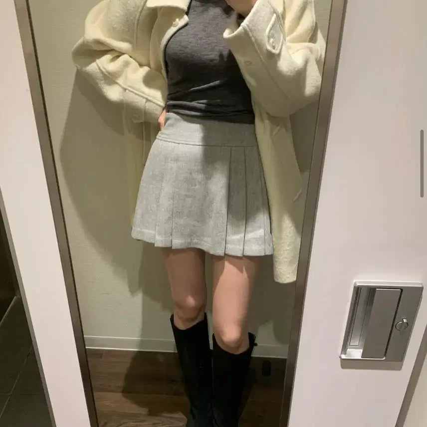 [BUNJANG] Miel Pleats Mini Barbie Skirt - Gray (Size M) / (택달린새상품) 미엘 플리츠 미니 바비스커트 그랑블룸 누아누아 어파트오브