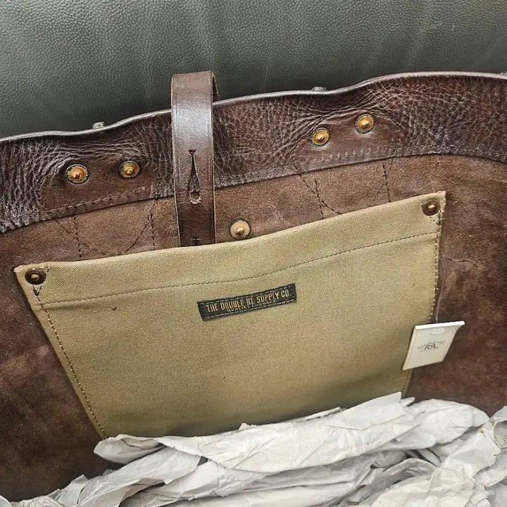 [SOLD OUT] RRL 더블알엘 폴로 가죽 빅 토트백 미사용 신품