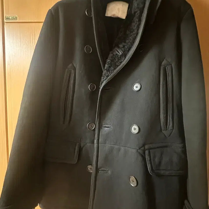 [BUNJANG] Polo Shearling Pea Coat S / 폴로 양털 시어링 피코트 S