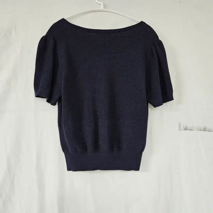 [BUNJANG] Sistina Navy Knit Cardigan / 시스티나 여성 라운드넥 반팔 니트 가디건 네이비 55