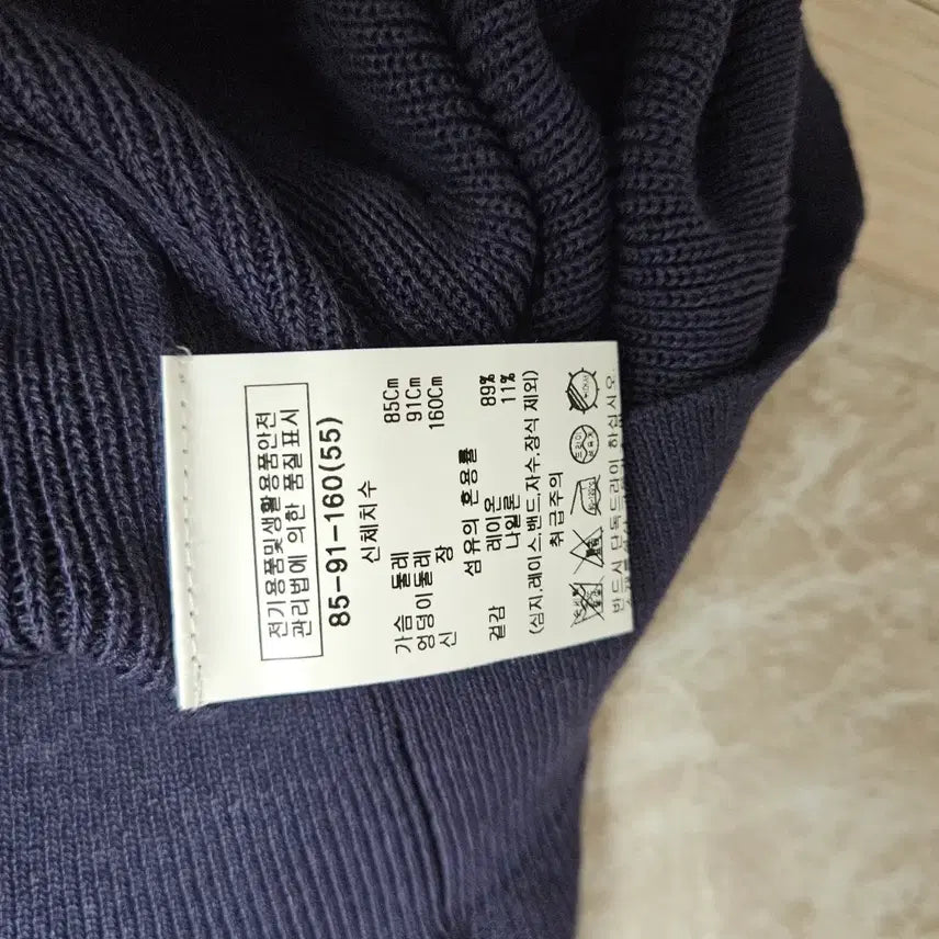 [BUNJANG] Sistina Navy Knit Cardigan / 시스티나 여성 라운드넥 반팔 니트 가디건 네이비 55