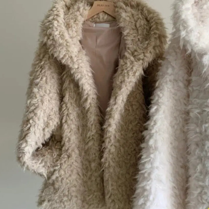 [BUNJANG] Flatper Boucle Hooded Jacket Beige / 새상품) 플랫퍼 부클 후드 자켓 베이지