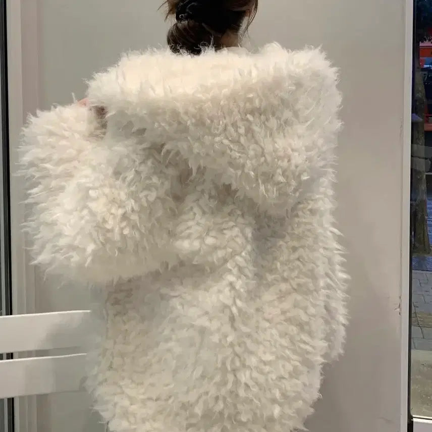 [BUNJANG] Flatper Boucle Hooded Jacket Beige / 새상품) 플랫퍼 부클 후드 자켓 베이지