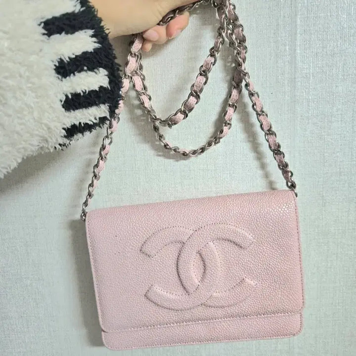 [BUNJANG] Pink Chain Shoulder Bag / 갸루 핑크백 체인 숄더백