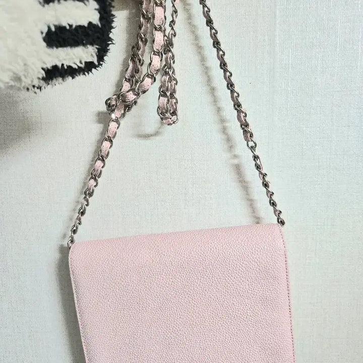 [BUNJANG] Pink Chain Shoulder Bag / 갸루 핑크백 체인 숄더백