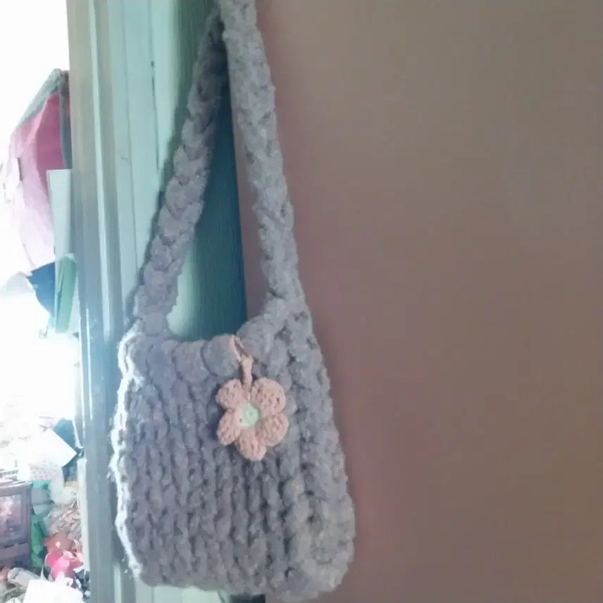 [BUNJANG] Kkwabaegi Purple Knit Bag / 꽈베기가방