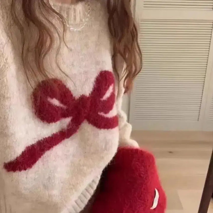 [BUNJANG] Ribbon Point Knit Top / 리본 포인트 니트