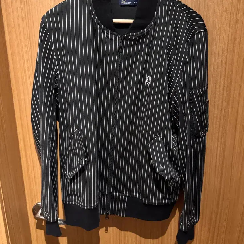 [BUNJANG] Fred Perry Striped Cotton Jacket / 프레드페리 스트라이프 코튼자켓