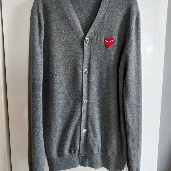 [SOLD OUT] 꼼데가르송 플레이 그레이 가디건 L