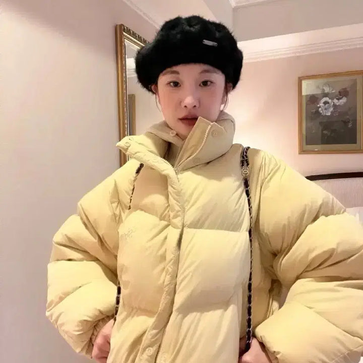 [BUNJANG] Butter Color Puffer Jacket / 시눈 푸퍼 패딩 버터 색상