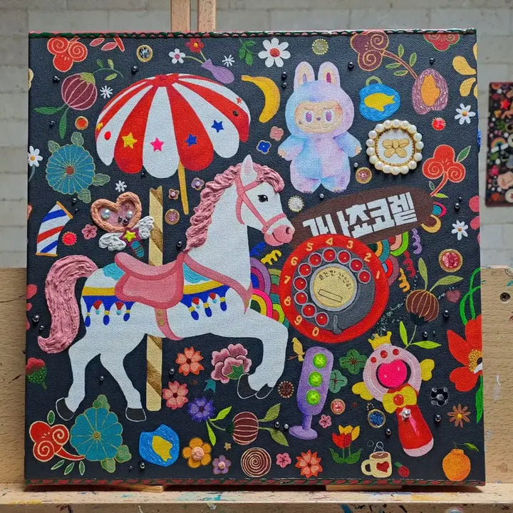 [BUNJANG] Carousel Acrylic Painting / 회전목마 아크릴 그림액자입니다