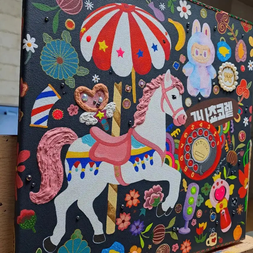 [BUNJANG] Carousel Acrylic Painting / 회전목마 아크릴 그림액자입니다