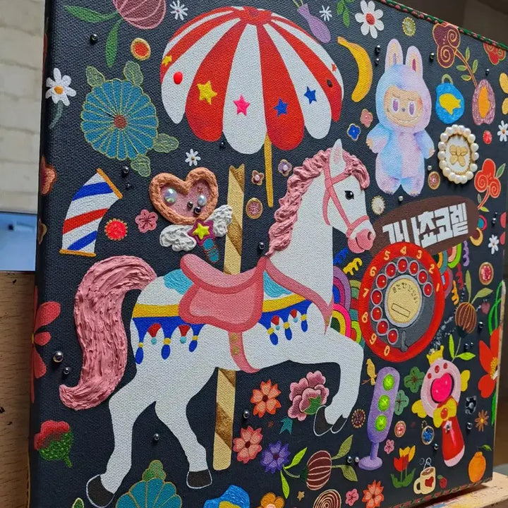 [BUNJANG] Carousel Acrylic Painting / 회전목마 아크릴 그림액자입니다