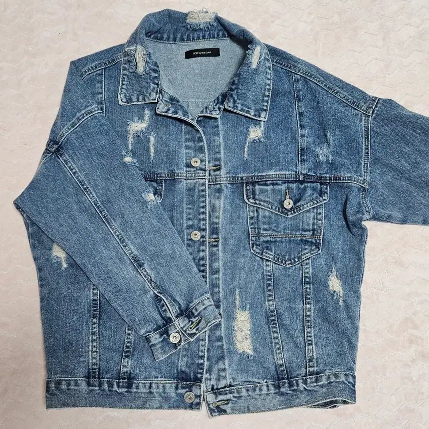 [BUNJANG] ADD BY NICE CLAUP Denim Jacket / ADD BY NICE CLAUP 데미지 데님 자켓