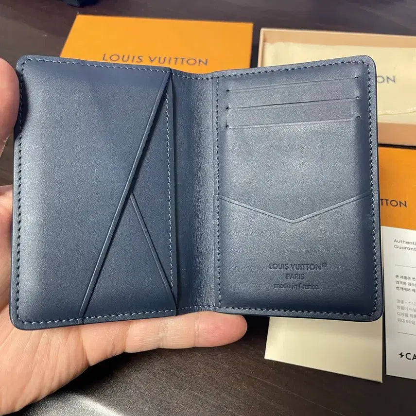[BUNJANG] Louis Vuitton Shadow Organizer Card Wallet Navy Blue / [새상품급/풀구성] 루이비통 쉐도우 오거나이저 카드지갑 네이비 블루