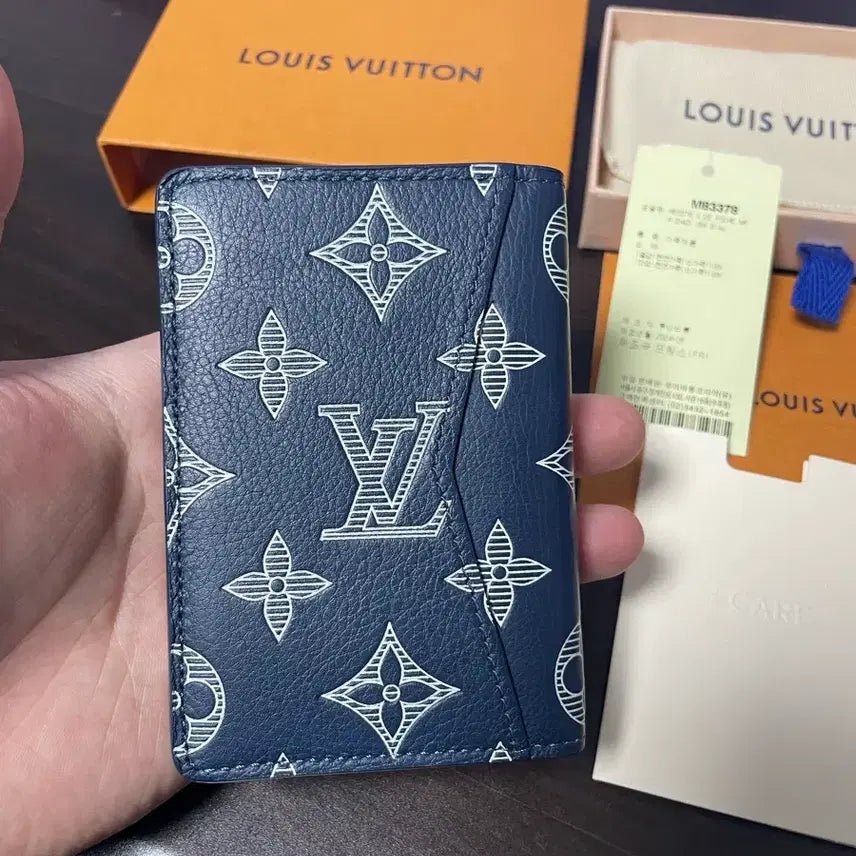 [BUNJANG] Louis Vuitton Shadow Organizer Card Wallet Navy Blue / [새상품급/풀구성] 루이비통 쉐도우 오거나이저 카드지갑 네이비 블루