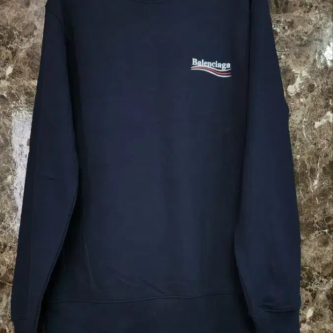 [BUNJANG] Balenciaga Wave Logo Sweatshirt / 발렌시아가 네이비 웨이브 로고 맨투맨