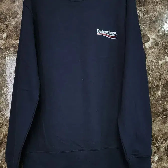 [BUNJANG] Balenciaga Wave Logo Sweatshirt / 발렌시아가 네이비 웨이브 로고 맨투맨