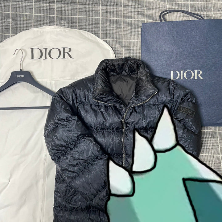 [BUNJANG] Dior Oblique Jacquard Black Padded Jumper (Size 48) / 디올 오블리크 자카드 블랙 패딩 점퍼 (48사이즈)