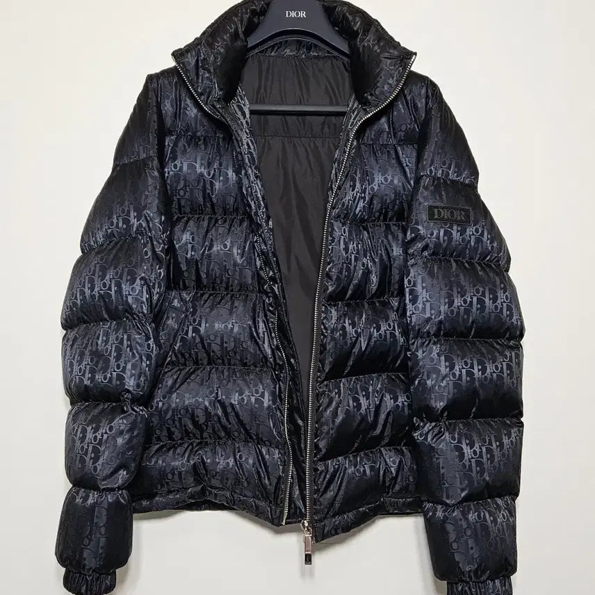 [BUNJANG] Dior Oblique Jacquard Black Padded Jumper (Size 48) / 디올 오블리크 자카드 블랙 패딩 점퍼 (48사이즈)