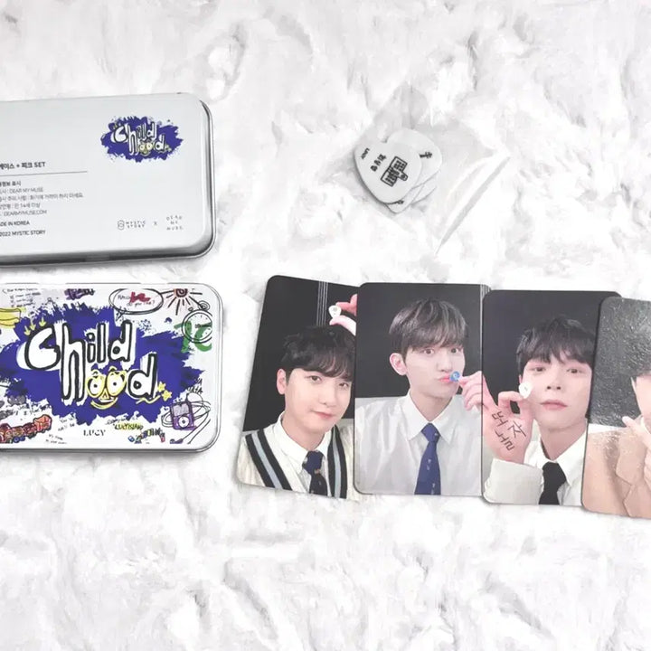 밴드 루시 LUCY 차일드후드 Childhood 피크 포카 틴케이스 세트