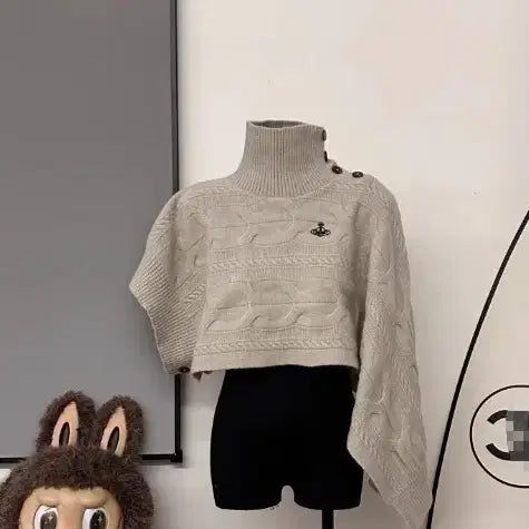 [BUNJANG] Vivienne Westwood Cable Knit Crop Top / 비비안웨스트우드 케이블 니트 크롭 탑