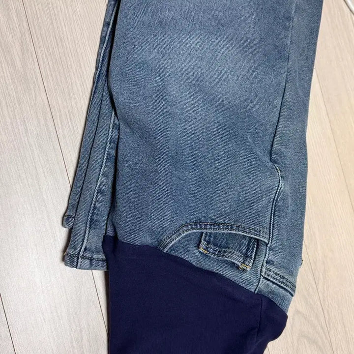 [BUNJANG] S-made Maternity Wide Leg Jeans / 소임 S-made 임부복 데일리 쫀쫀 와이드 융기모 임산부청바지