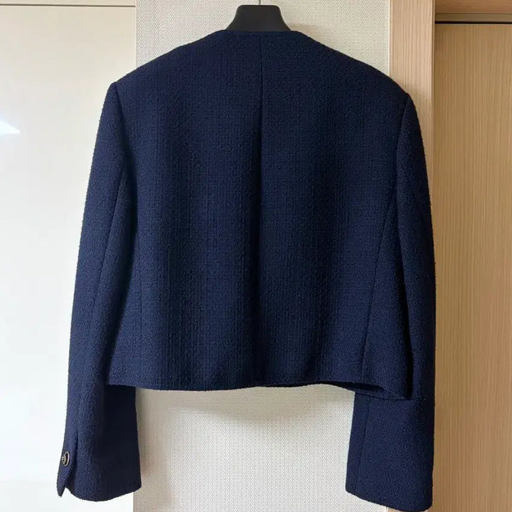 [BUNJANG] Rave Tweed Jacket Navy / Raive 레이브 버튼 트위드 자켓 네이비