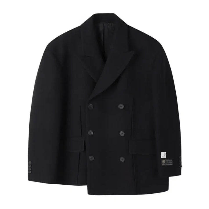 [BUNJANG] Manteaco Double Pea Coat Black / [M] 래코드 만테코 더블 피코트 블랙