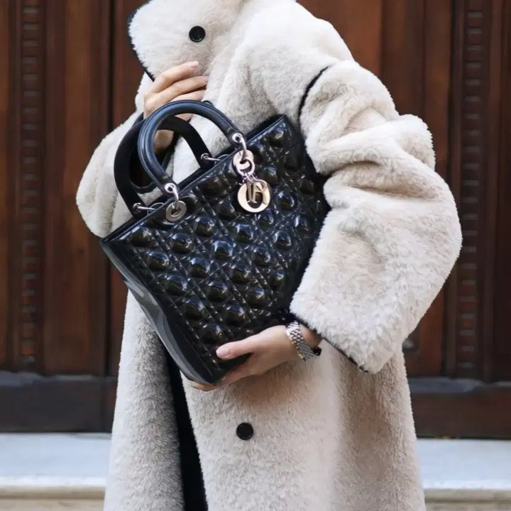 [BUNJANG] Dior Lady Dior Large Patent Black Bag / 디올 레이디백 라지 페이던트 블랙
