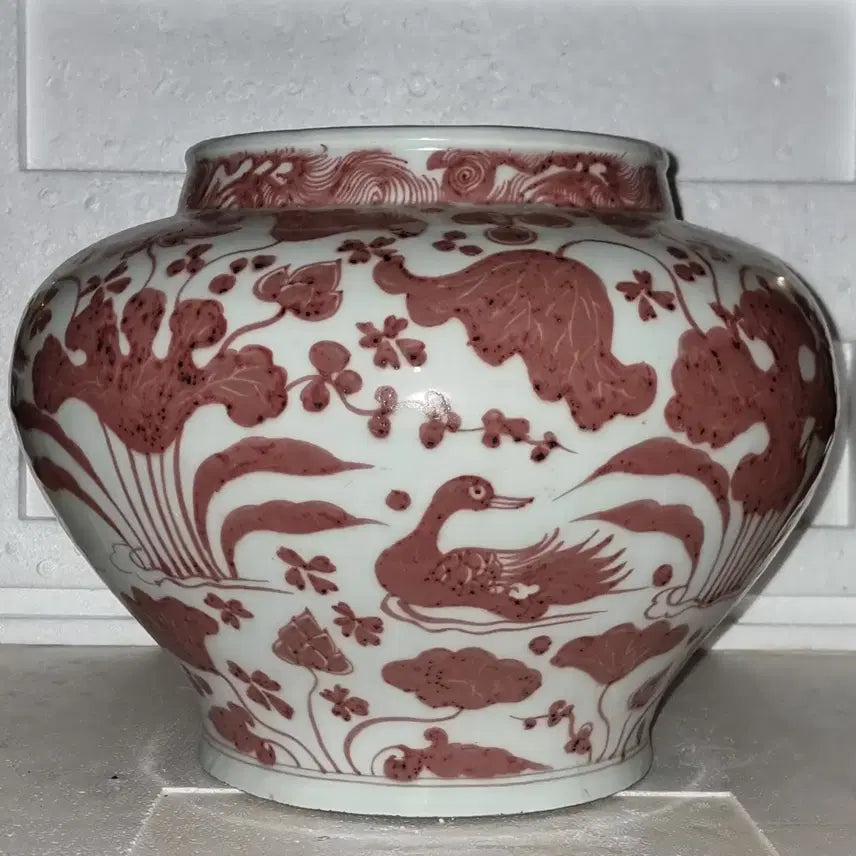 [BUNJANG] Antique Chinese Ceramic Vase / 유리홍 고도자 담수.어문 호 높26 지름34센 중국도자기 오래된 골통품