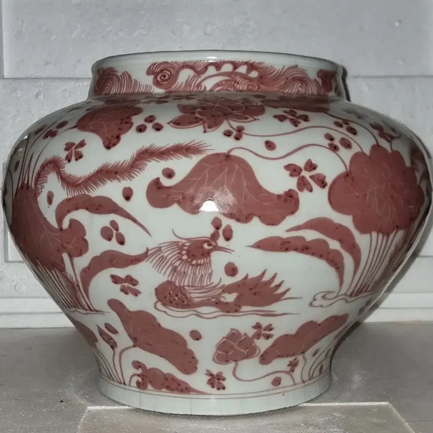 [BUNJANG] Antique Chinese Ceramic Vase / 유리홍 고도자 담수.어문 호 높26 지름34센 중국도자기 오래된 골통품