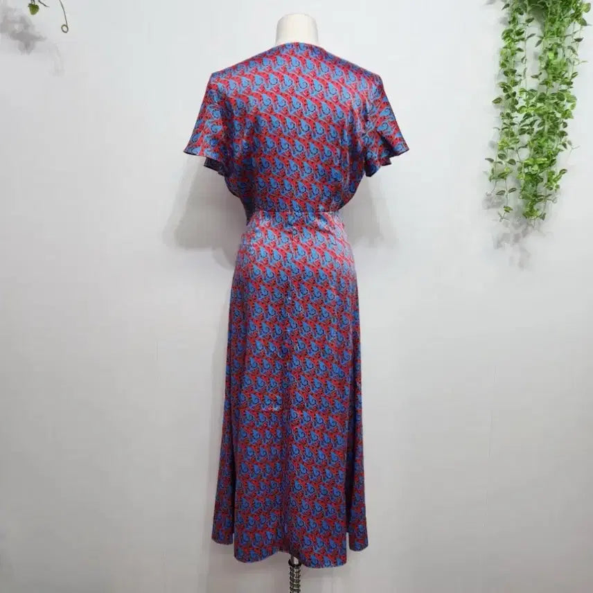 [BUNJANG] Sandro Pattern Print Long Dress / [Sandro] 산드로 패턴 프린트 매듭 롱 원피스