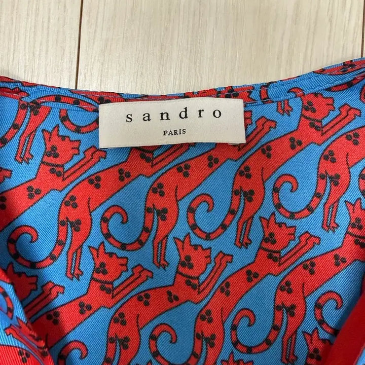 [BUNJANG] Sandro Pattern Print Long Dress / [Sandro] 산드로 패턴 프린트 매듭 롱 원피스