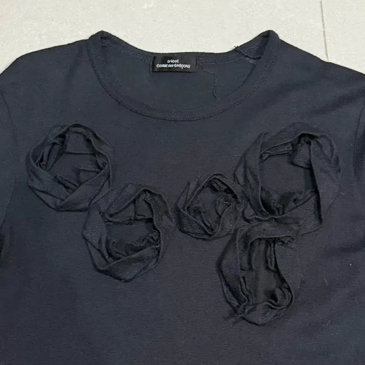 [BUNJANG] Comme des Garcons 2001 Five Roses Wool Blend Long Sleeve Sweater / 2001 꼼데가르송 5송이 장미 결합 울 니트 롱슬리브 스웨터