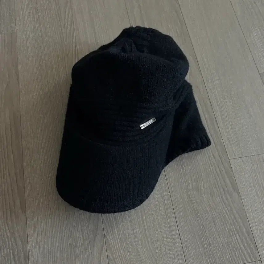 [BUNJANG] Black Knit Cap 100% Wool / 블랙 니트 캡모자 모 100%