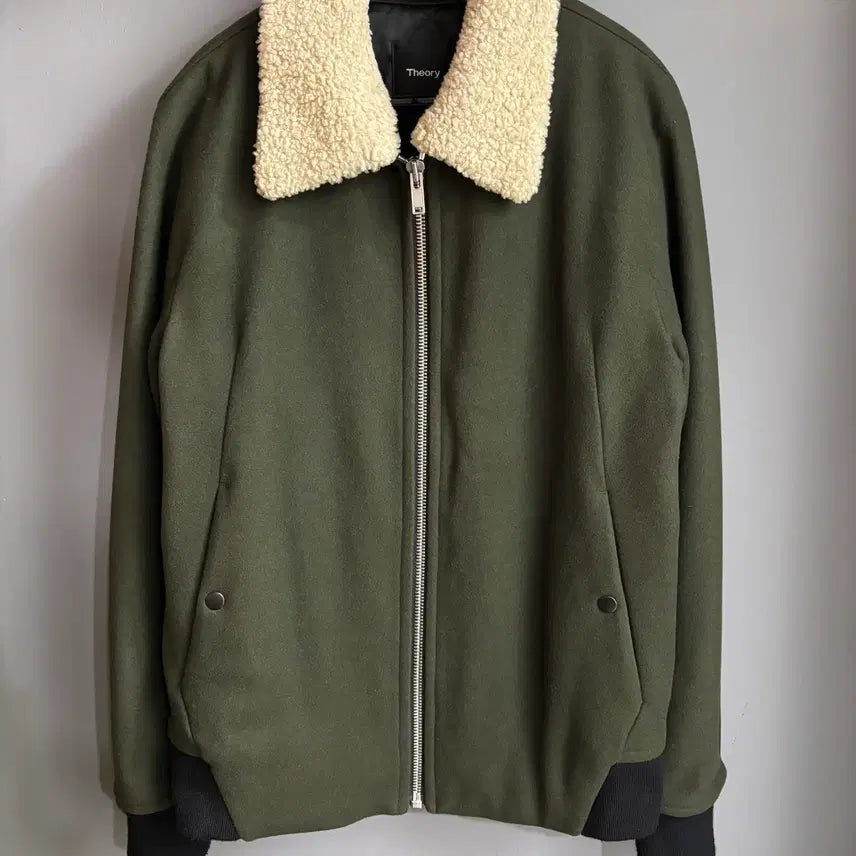[BUNJANG] Theory Sherpa Fur Collar Zip-up Coat Jacket / Theory띠어리 뽀글이 퍼 카라 집업 코트 자켓