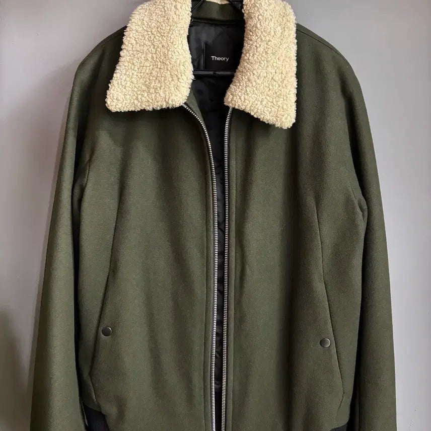 [BUNJANG] Theory Sherpa Fur Collar Zip-up Coat Jacket / Theory띠어리 뽀글이 퍼 카라 집업 코트 자켓