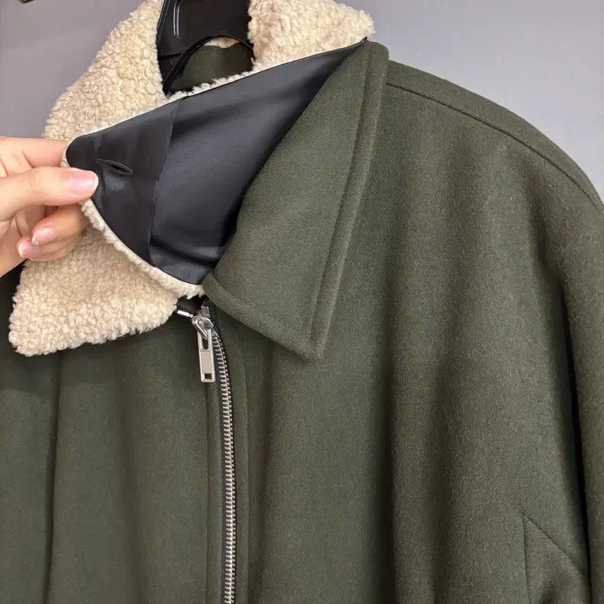 [BUNJANG] Theory Sherpa Fur Collar Zip-up Coat Jacket / Theory띠어리 뽀글이 퍼 카라 집업 코트 자켓