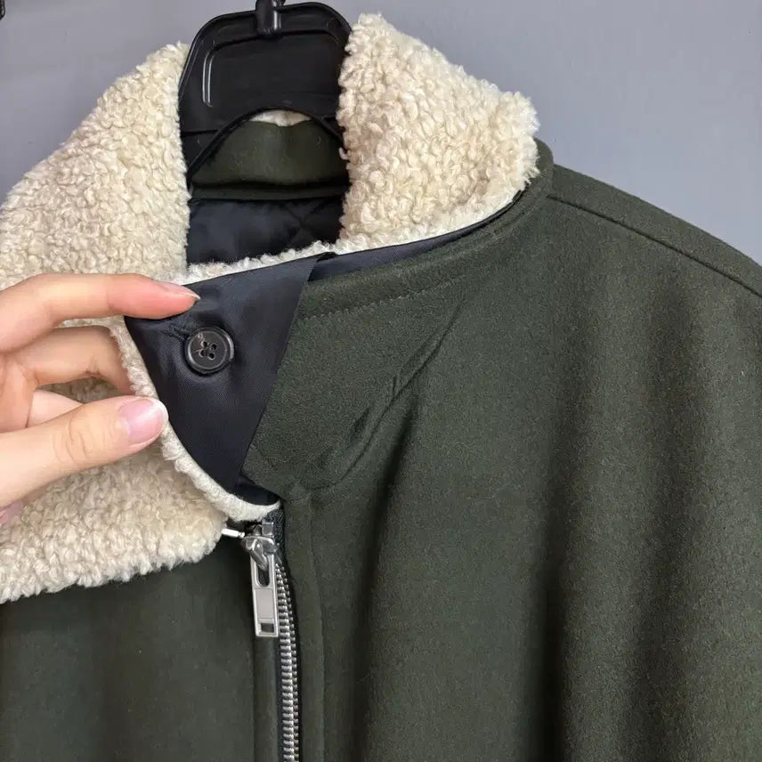 [BUNJANG] Theory Sherpa Fur Collar Zip-up Coat Jacket / Theory띠어리 뽀글이 퍼 카라 집업 코트 자켓