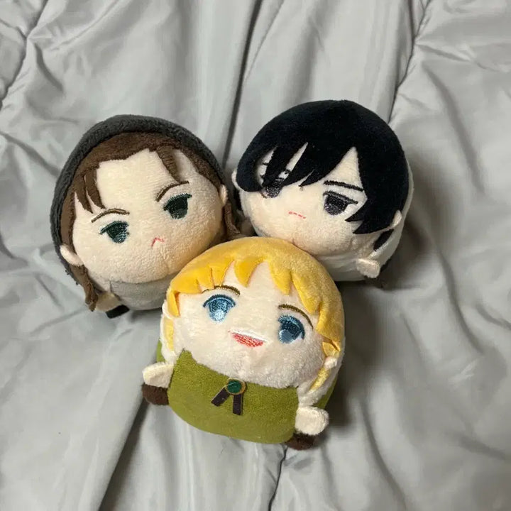 [BUNJANG] Attack on Titan Eren Mikasa Armin Bundle Set Mochi Mascot / 진격의 거인 모찌마스 에렌 미카사 아르민 일괄