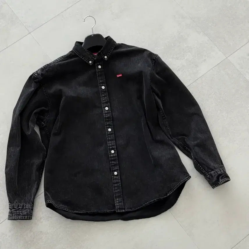 [BUNJANG] Supreme Small Box Washed Black Shirt / 24ss 슈프림 스몰 박스 셔츠 워시드 블랙