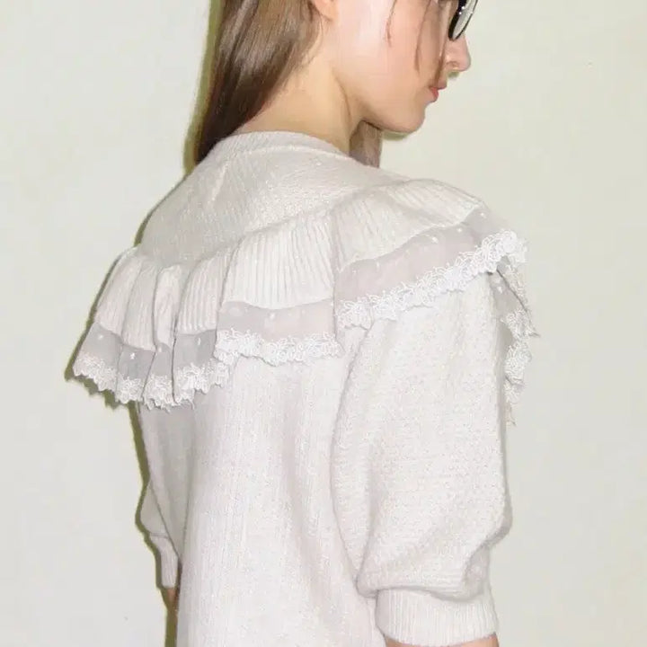 [BUNJANG] SINEINN Ruffle Puff Cardigan Oatmeal / 시눈 러플 퍼프 가디건 오트밀